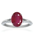 thumbnail image 1 of GemsNY July Birthstone - Dainty Oval Ruby Ring With Splity Shank (Grade - A | 2.43cttw), 1 of 4