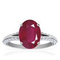 thumbnail image 1 of GemsNY July Birthstone - Dainty Oval Ruby Ring With Splity Shank (Grade - A | 3.53cttw), 1 of 4