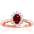 thumbnail image 1 of GemsNY July Birthstone - Four Prong Princess Diana Inspired Oval Ruby Halo Ring (Grade - AAA | 0.92cttw), 1 of 4
