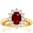 thumbnail image 1 of GemsNY July Birthstone - Four Prong Princess Diana Inspired Oval Ruby Halo Ring (Grade - AAA | 2.15cttw), 1 of 4