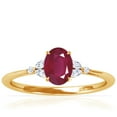 thumbnail image 1 of GemsNY July Birthstone - Petite Oval Ruby Ring with Round and Marquise Side Diamonds (Grade - A | 1.08cttw), 1 of 4