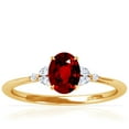 thumbnail image 1 of GemsNY July Birthstone - Petite Oval Untreated Ruby Ring with Round and Marquise Side Diamonds (Grade - AAAAA | 1.08cttw), 1 of 4