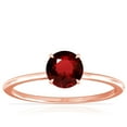 thumbnail image 1 of GemsNY July Birthstone - Petite Prong Set Round Ruby Hidden Halo Ring (Grade - AAA | 0.74cttw), 1 of 4