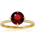 thumbnail image 1 of GemsNY July Birthstone - Round Prong Set Ruby Hidden Halo Ring with Petite Pave Set Band (Grade - AAA | 0.99cttw), 1 of 4