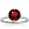 thumbnail image 1 of GemsNY July Birthstone - Round Prong Set Ruby Hidden Halo Ring with Petite Pave Set Band (Grade - AAA | 1.39cttw), 1 of 4