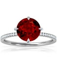 thumbnail image 1 of GemsNY July Birthstone - Round Prong Set Ruby Hidden Halo Ring with Petite Pave Set Band (Grade - AAAA | 1.39cttw), 1 of 4