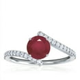 thumbnail image 1 of GemsNY July Birthstone - Round Ruby Bypass Ring With Prong Set Round Diamonds (Grade - A | 0.91cttw), 1 of 4