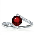 thumbnail image 1 of GemsNY July Birthstone - Round Ruby Bypass Ring With Prong Set Round Diamonds (Grade - AAA | 0.91cttw), 1 of 4