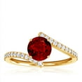 thumbnail image 1 of GemsNY July Birthstone - Round Ruby Bypass Ring With Prong Set Round Diamonds (Grade - AAAA | 0.91cttw), 1 of 4