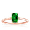 thumbnail image 1 of GemsNY May Birthstone - Dainty Emerald Cut Four Prong Emerald Solitaire Ring For Women (Grade - AAAA | 1.50cts.), 1 of 4