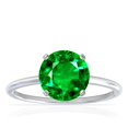 thumbnail image 1 of GemsNY May Birthstone - Dainty Round Four Prong Emerald Solitaire Ring For Women (Grade - AAAA | 1.25cts.), 1 of 4