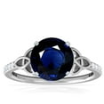 thumbnail image 1 of GemsNY September Birthstone - Celtic Prong Set Round Blue Sapphire Ring with Prong Set Diamonds (Grade - AA | 2.39cttw), 1 of 4