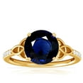 thumbnail image 1 of GemsNY September Birthstone - Celtic Prong Set Round Blue Sapphire Ring with Prong Set Diamonds (Grade - AA | 2.39cttw), 1 of 4