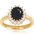 thumbnail image 1 of GemsNY September Birthstone - Classic Princess Diana Replica Oval Sapphire Halo Ring (Grade - A | 1.91cttw), 1 of 4