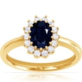 thumbnail image 1 of GemsNY September Birthstone - Classic Princess Diana Replica Oval Sapphire Halo Ring (Grade - AA | 1.28cttw), 1 of 4