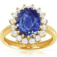 thumbnail image 1 of GemsNY September Birthstone - Classic Princess Diana Replica Oval Sapphire Halo Ring (Grade - AAA | 3.99cttw), 1 of 4