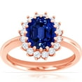 thumbnail image 1 of GemsNY September Birthstone - Classic Princess Diana Replica Oval Sapphire Halo Ring (Grade - AAAA | 1.91cttw), 1 of 4