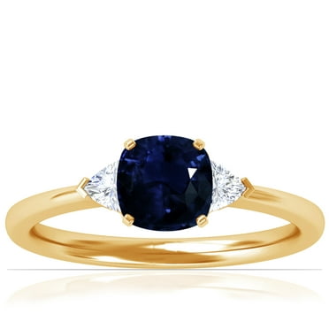 GemsNY September Birthstone - Classic Emerald Cut Blue Sapphire Three ...