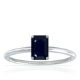 thumbnail image 1 of GemsNY September Birthstone - Dainty Emerald Cut Four Prong Blue Sapphire Solitaire Ring (Grade - A | 1.75cts.), 1 of 4
