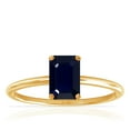 thumbnail image 1 of GemsNY September Birthstone - Dainty Emerald Cut Four Prong Blue Sapphire Solitaire Ring (Grade - A | 3.00cts.), 1 of 4
