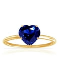 thumbnail image 1 of GemsNY September Birthstone - Dainty Heart Shape Four Prong Blue Sapphire Solitaire Ring (Grade - AAAA | 1.00cts.), 1 of 4