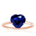 thumbnail image 1 of GemsNY September Birthstone - Dainty Heart Shape Four Prong Blue Sapphire Solitaire Ring (Grade - AAAA | 1.25cts.), 1 of 4