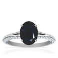 thumbnail image 1 of GemsNY September Birthstone - Dainty Oval Blue Sapphire Ring With Splity Shank (Grade - A | 1.73cttw), 1 of 4