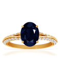 thumbnail image 1 of GemsNY September Birthstone - Dainty Oval Blue Sapphire Ring With Splity Shank (Grade - AA | 1.73cttw), 1 of 4