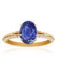 thumbnail image 1 of GemsNY September Birthstone - Dainty Oval Blue Sapphire Ring With Splity Shank (Grade - AAA | 1.73cttw), 1 of 4