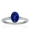 thumbnail image 1 of GemsNY September Birthstone - Dainty Oval Blue Sapphire Ring With Splity Shank (Grade - AAAA | 0.83cttw), 1 of 4
