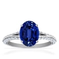 thumbnail image 1 of GemsNY September Birthstone - Dainty Oval Blue Sapphire Ring With Splity Shank (Grade - AAAA | 2.43cttw), 1 of 4