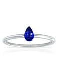 thumbnail image 1 of GemsNY September Birthstone - Dainty Pear Shape Four Prong Blue Sapphire Solitaire Ring (Grade - AAAA | 0.50cts.), 1 of 4