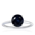thumbnail image 1 of GemsNY September Birthstone - Dainty Round Four Prong Blue Sapphire Solitaire Ring (Grade - A | 1.05cts.), 1 of 4