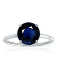 thumbnail image 1 of GemsNY September Birthstone - Dainty Round Four Prong Blue Sapphire Solitaire Ring (Grade - AA | 1.55cts.), 1 of 4
