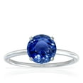 thumbnail image 1 of GemsNY September Birthstone - Dainty Round Four Prong Blue Sapphire Solitaire Ring (Grade - AAA | 1.05cts.), 1 of 4
