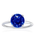 thumbnail image 1 of GemsNY September Birthstone - Dainty Round Four Prong Untreated Blue Sapphire Solitaire Ring (Grade - AAAAA | 1.55cts.), 1 of 4