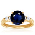 thumbnail image 1 of GemsNY September Birthstone - Five Stone Round Blue Sapphire and Diamond Ring (Grade - AA | 1.81cttw), 1 of 4