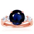 thumbnail image 1 of GemsNY September Birthstone - Five Stone Round Blue Sapphire and Diamond Ring (Grade - AA | 2.75cttw), 1 of 4