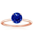 thumbnail image 1 of GemsNY September Birthstone - Petite Prong Set Round Blue Sapphire Hidden Halo Ring (Grade - AAAA | 1.14cttw), 1 of 4
