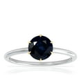 thumbnail image 1 of GemsNY September Birthstone - Petite Two Tone Round Blue Sapphire Solitaire Ring (Grade - A | 0.65cts.), 1 of 4
