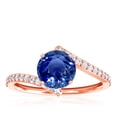 thumbnail image 1 of GemsNY September Birthstone - Round Blue Sapphire Bypass Ring With Prong Set Round Diamonds (Grade - AAA | 1.31cttw), 1 of 4
