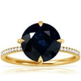 thumbnail image 1 of GemsNY September Birthstone - Round Prong Set Blue Sapphire Hidden Halo Ring with Petite Pave Set Band (Grade - A | 2.59cttw), 1 of 4