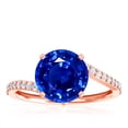 thumbnail image 1 of GemsNY September Birthstone - Round Untreated Blue Sapphire Bypass Ring With Prong Set Round Diamonds For Women (Grade - AAAAA | 2.51cttw), 1 of 4