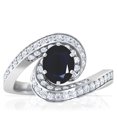 thumbnail image 1 of GemsNY September Birthstone - Spiral Shank Oval Blue Sapphire Ring with Pave Set Round Diamonds (Grade - A | 2.28cttw), 1 of 4