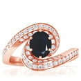 thumbnail image 1 of GemsNY September Birthstone - Spiral Shank Oval Blue Sapphire Ring with Pave Set Round Diamonds (Grade - A | 2.28cttw), 1 of 4