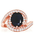 thumbnail image 1 of GemsNY September Birthstone - Spiral Shank Oval Blue Sapphire Ring with Pave Set Round Diamonds (Grade - A | 2.33cttw), 1 of 4