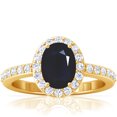 thumbnail image 1 of GemsNY September Birthstone - Traditional Oval Halo Blue Sapphire Ring with Prong Set Diamonds (Grade - A | 1.97cttw), 1 of 4