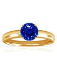 thumbnail image 1 of GemsNY September Birthstone - Traditional Round Blue Sapphire Solitaire Ring (Grade - AAAA | 0.65cts.), 1 of 4