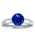 thumbnail image 1 of GemsNY September Birthstone - Traditional Round Untreated Blue Sapphire Solitaire Ring (Grade - AAAAA | 1.05cts.), 1 of 4