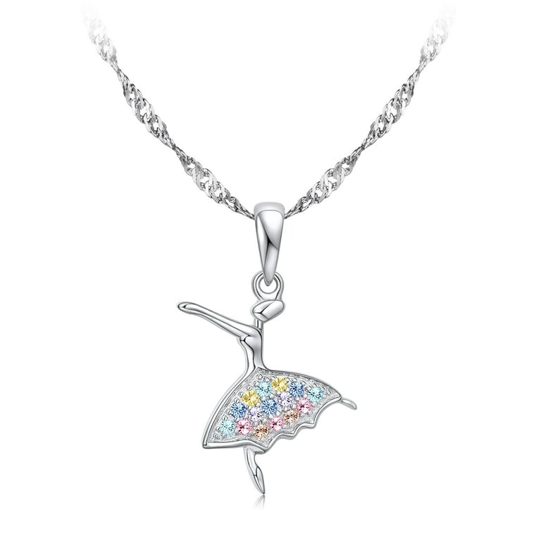 Sterling Silver girls ballet necklace. Sterling Silver girls ballet necklace.